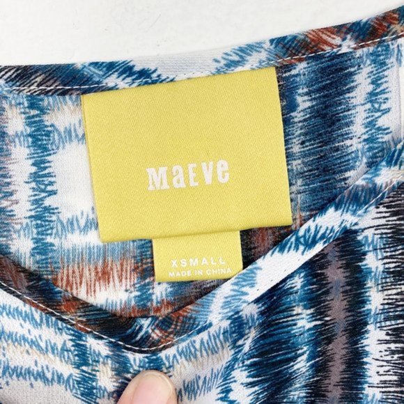 Anthropologie Maeve Plaid Open Tulip Back Blouse XS - Picture 6 of 9